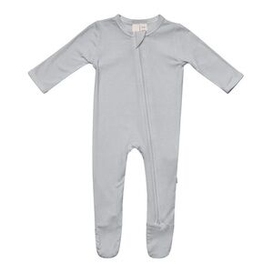 kyte baby unisex zipper closure footie in storm 0-3 months